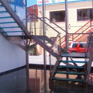 Railing with glass staircase and protection II
